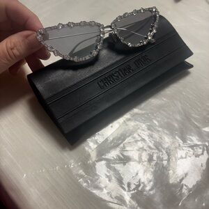 Dior Silver Sunglasses with Crystal Accents